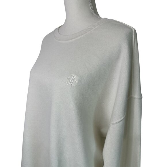 Eterne Oversized Crewneck Sweatshirt in Cream Large New Womens Pullover - Picture 6 of 16